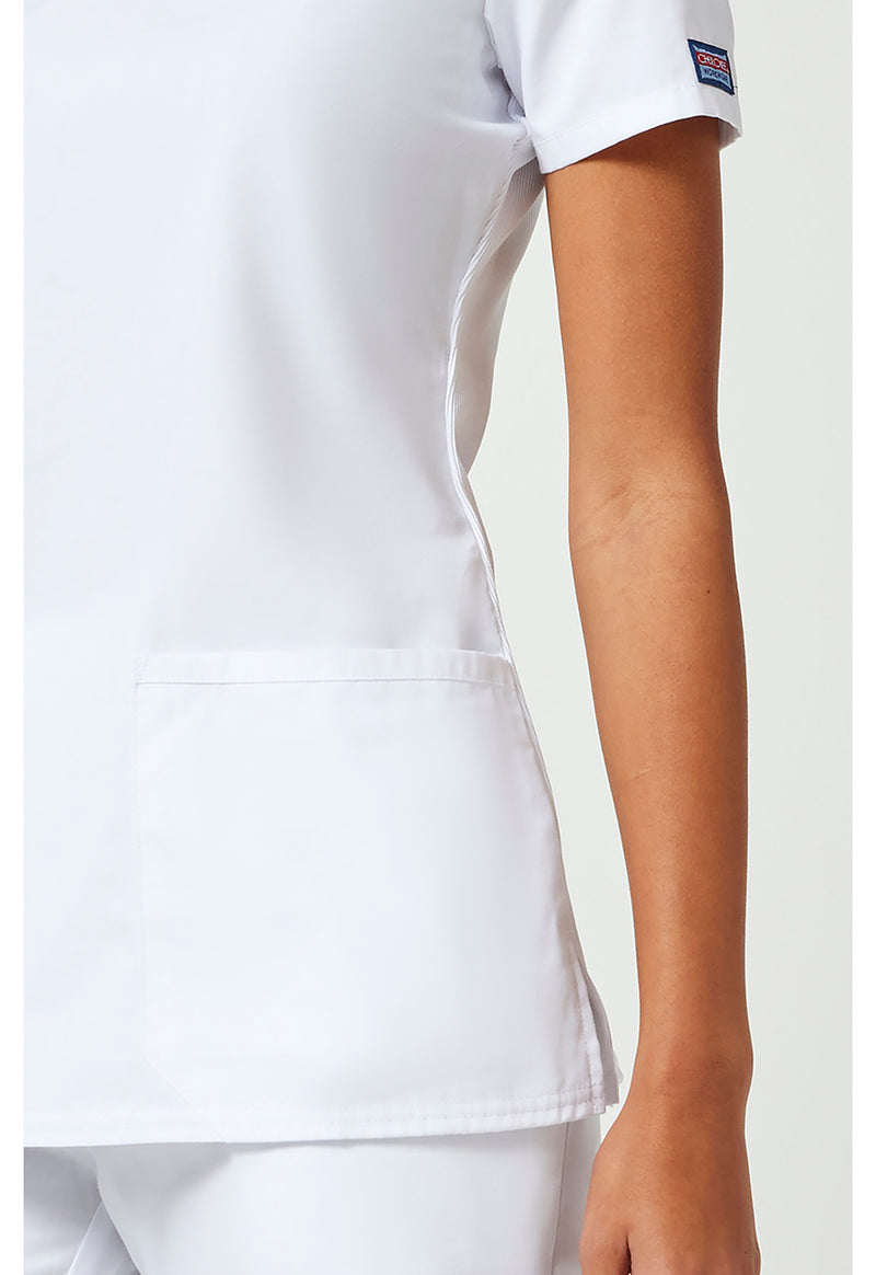 White - Women's V-Neck Scrub Top (View 4)