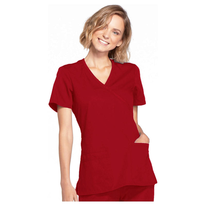 red - Mock Wrap Top