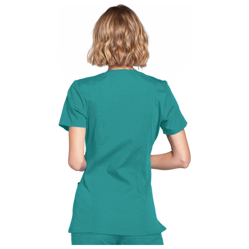 teal blue - Mock Wrap Top