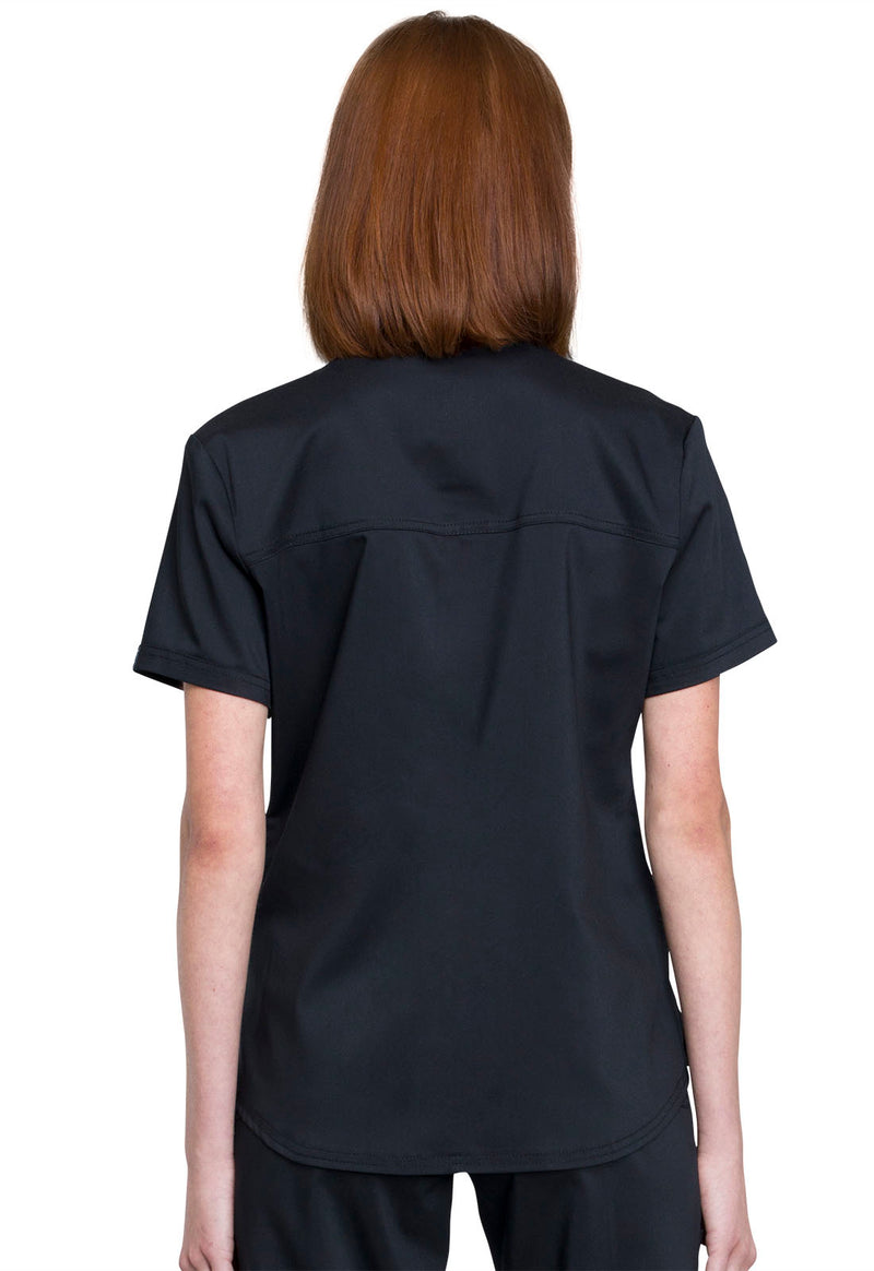 Black - Cherokee WW Revolution Women's Scrub Top - Back View