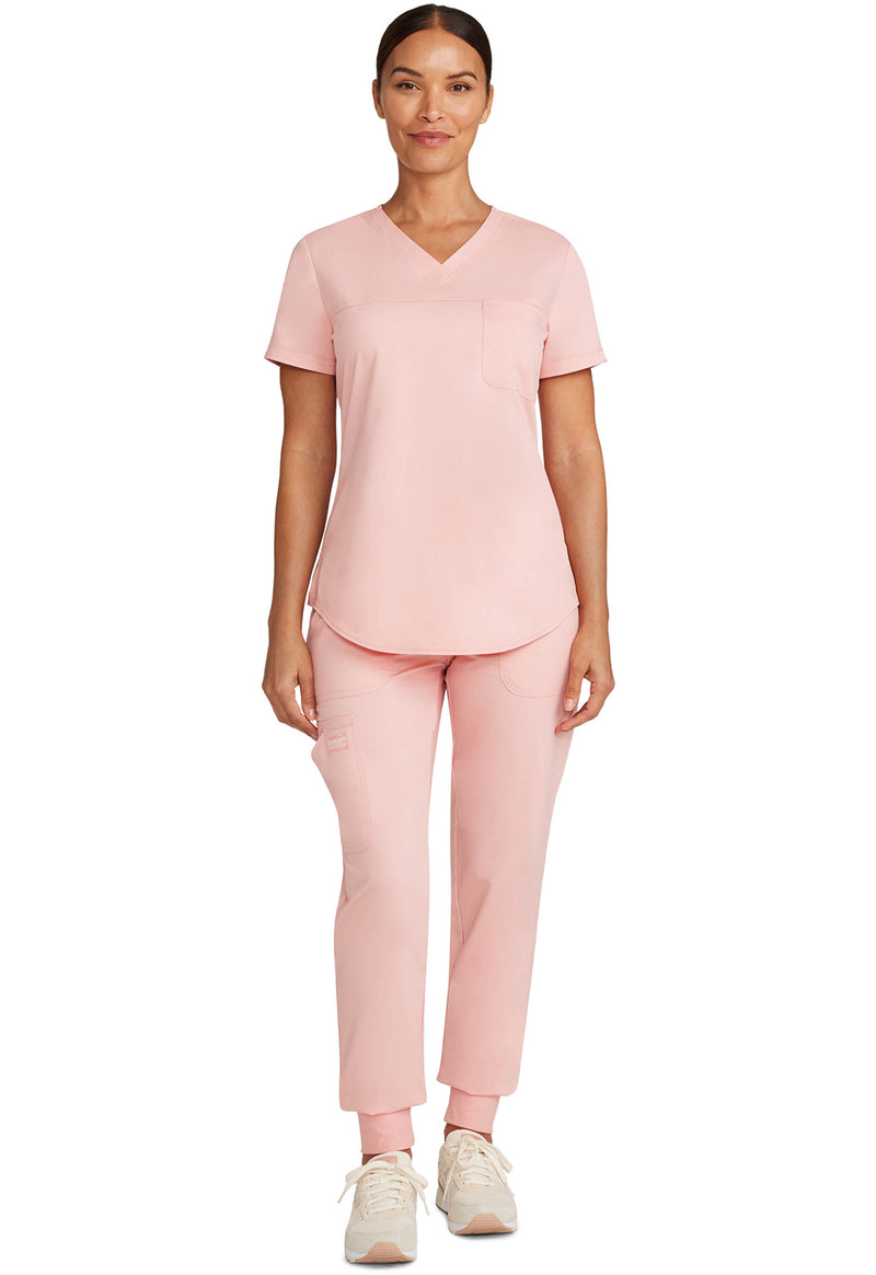 Pink Essence - Cherokee Cherokee WW Revolution Women's Scrub Top - Detail 1 View