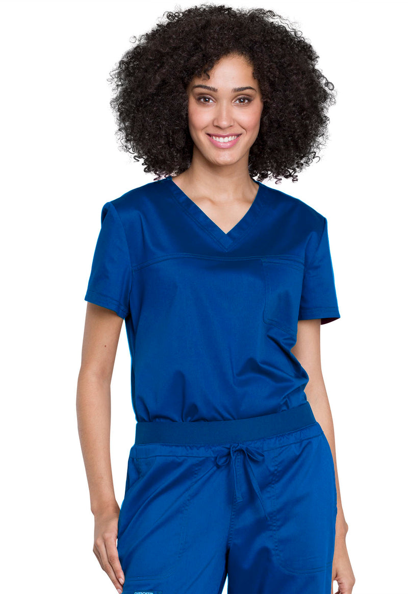 Royal - Cherokee Cherokee WW Revolution Women's Scrub Top - Detail 1 View