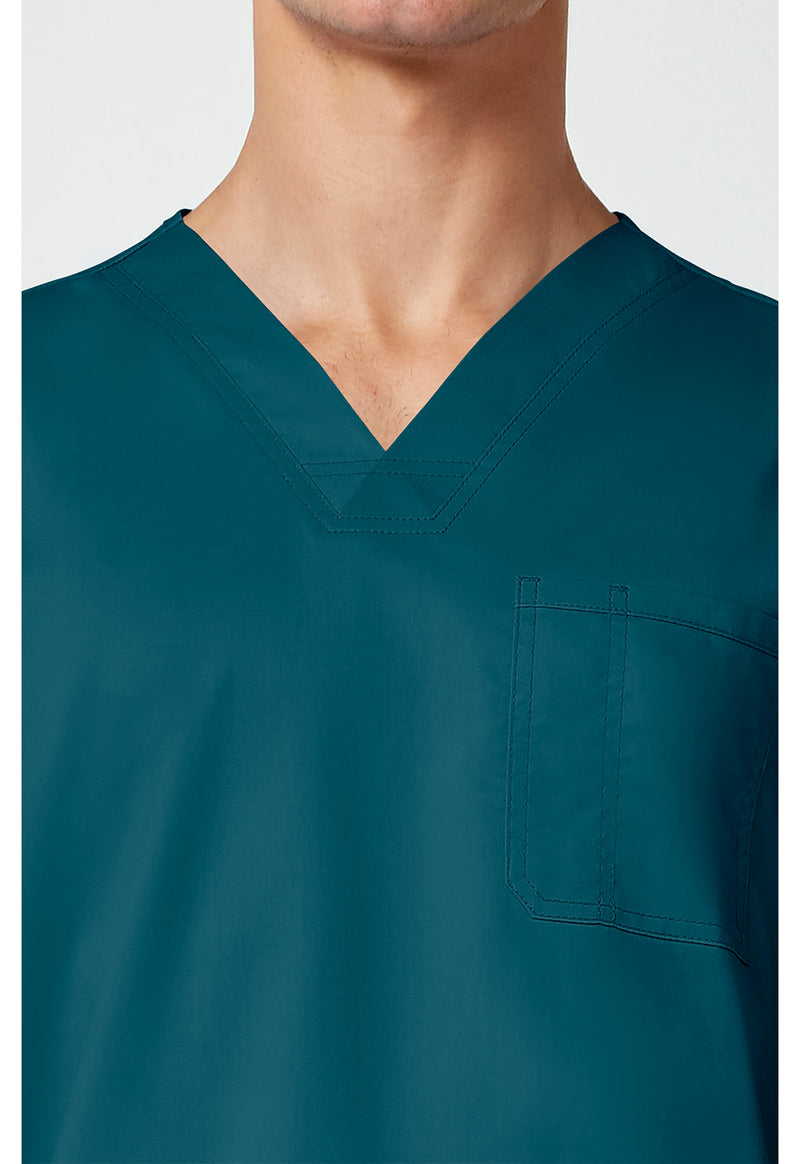 Caribbean Blue - Cherokee Cherokee WW Revolution Men's Scrub Top - Detail 2 View