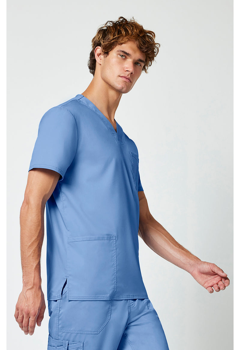 Ciel Blue - Cherokee Cherokee WW Revolution Men's Scrub Top - Right Side View