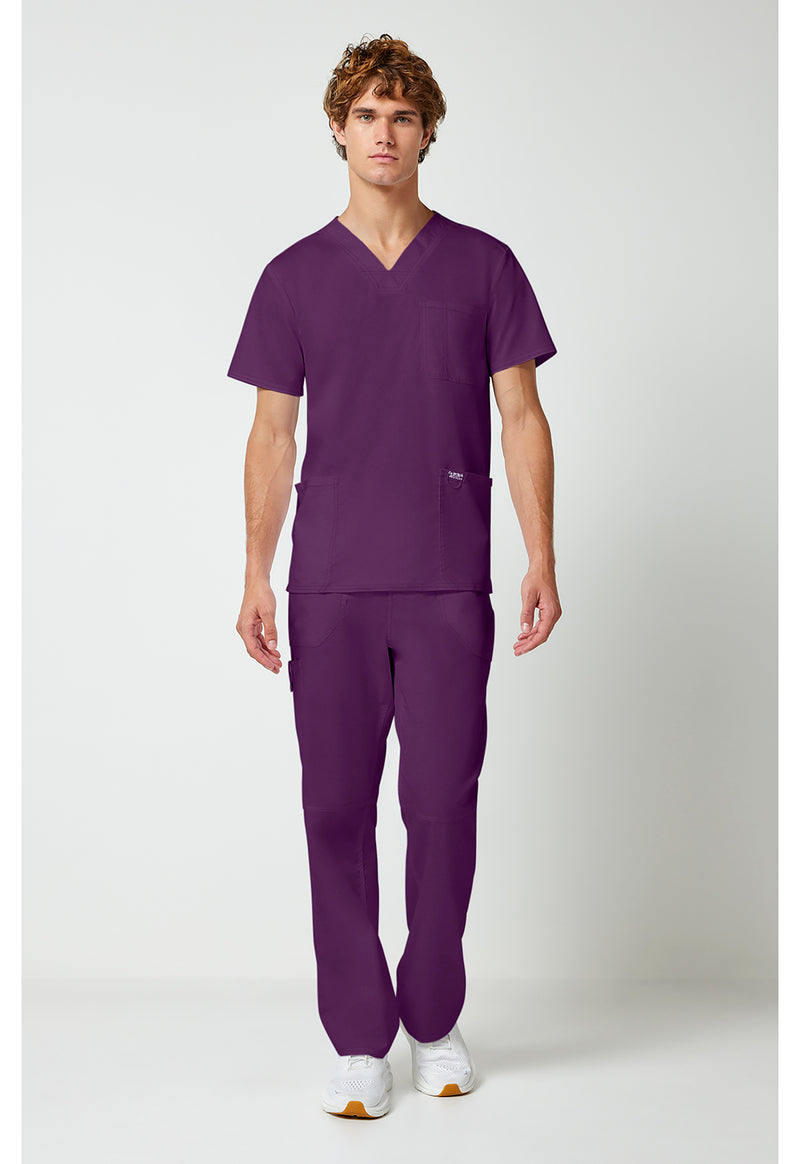 Eggplant - Cherokee Cherokee WW Revolution Men's Scrub Top - Detail 1 View