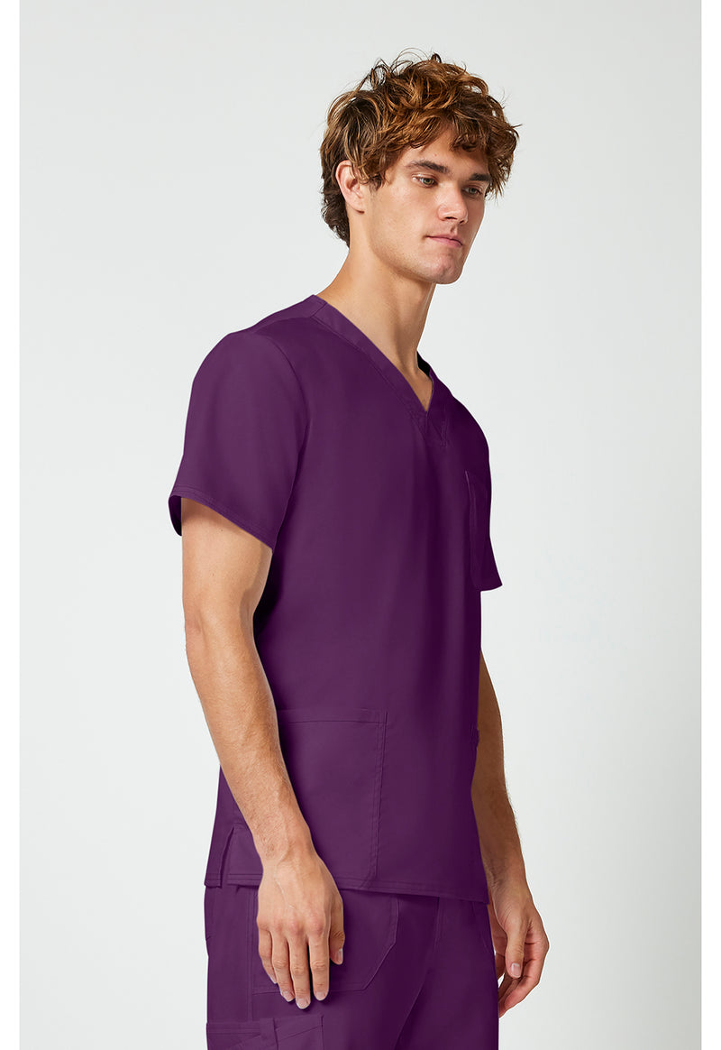 Eggplant - Cherokee Cherokee WW Revolution Men's Scrub Top - Right Side View