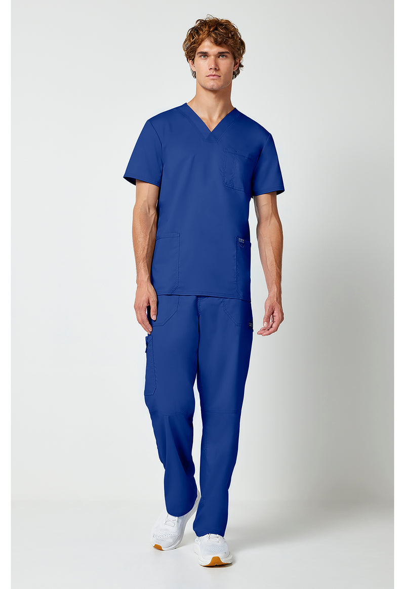 Galaxy Blue - Cherokee Cherokee WW Revolution Men's Scrub Top - Detail 1 View