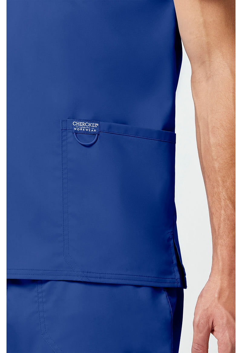 Galaxy Blue - Cherokee Cherokee WW Revolution Men's Scrub Top - Detail 4 View
