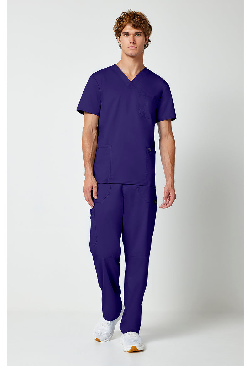 Grape - Cherokee Cherokee WW Revolution Men's Scrub Top - Detail 1 View