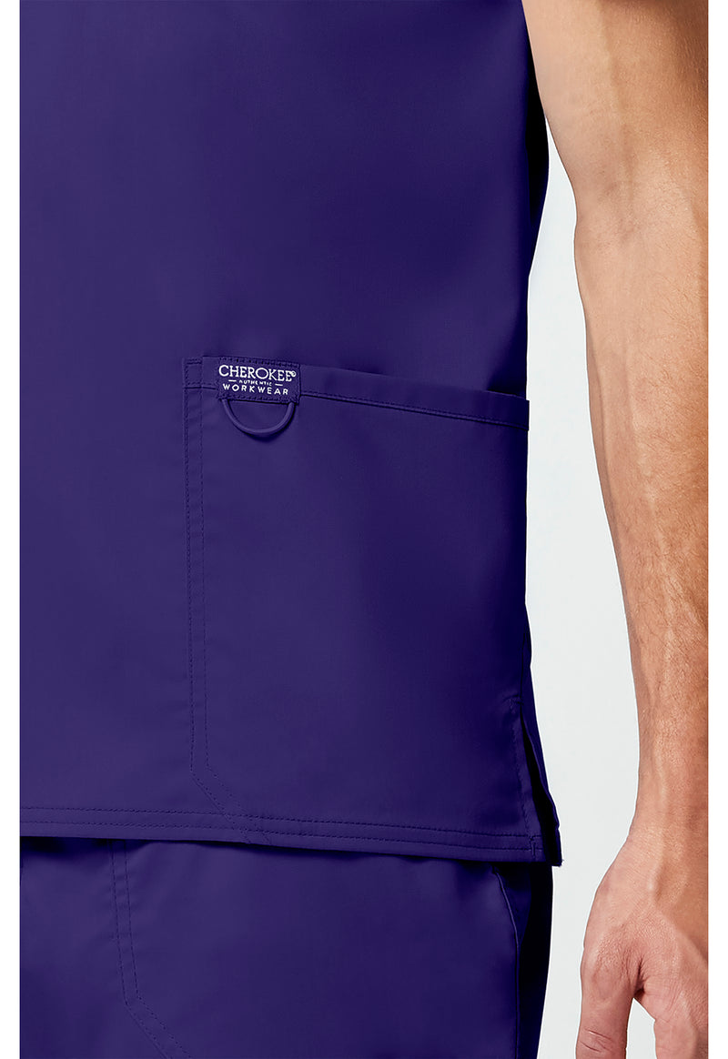 Grape - Cherokee Cherokee WW Revolution Men's Scrub Top - Detail 4 View
