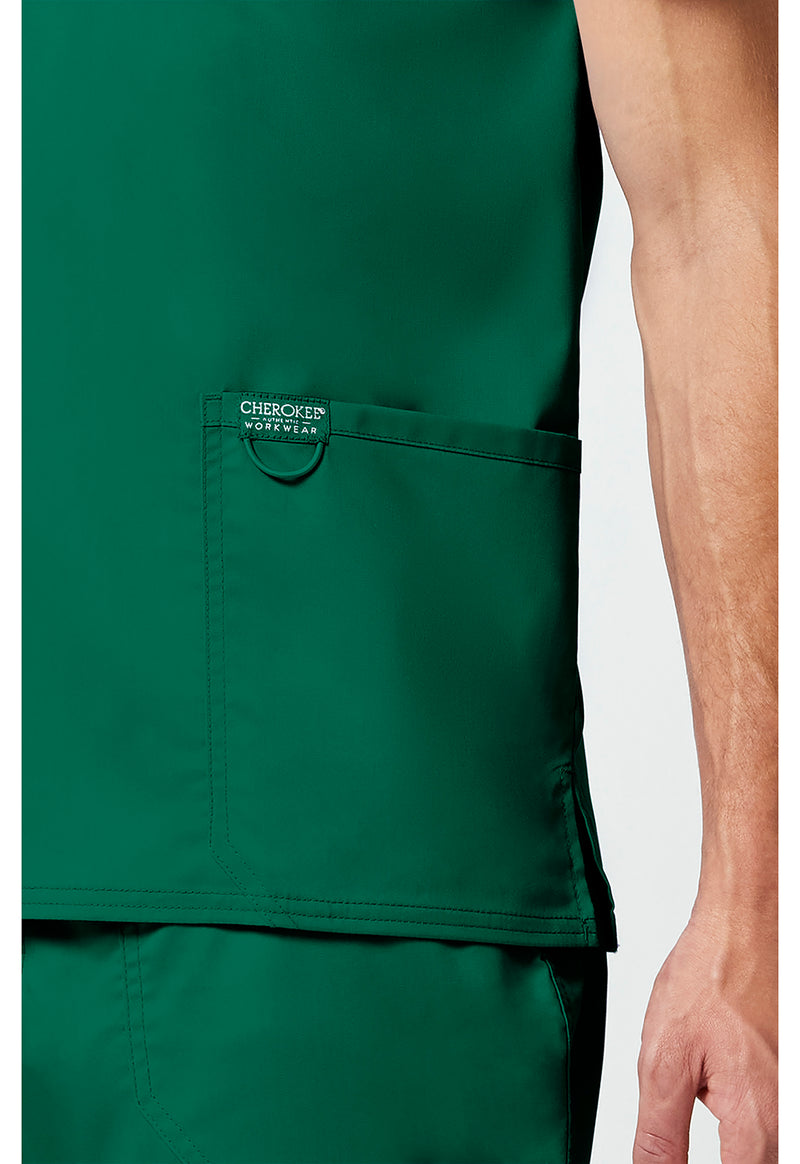 Hunter Green - Cherokee Cherokee WW Revolution Men's Scrub Top - Detail 4 View