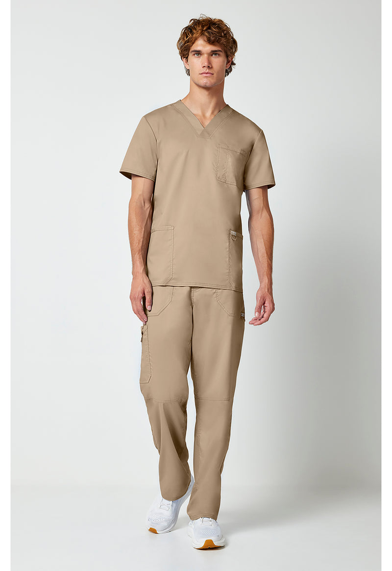 Khaki - Cherokee Cherokee WW Revolution Men's Scrub Top - Detail 1 View