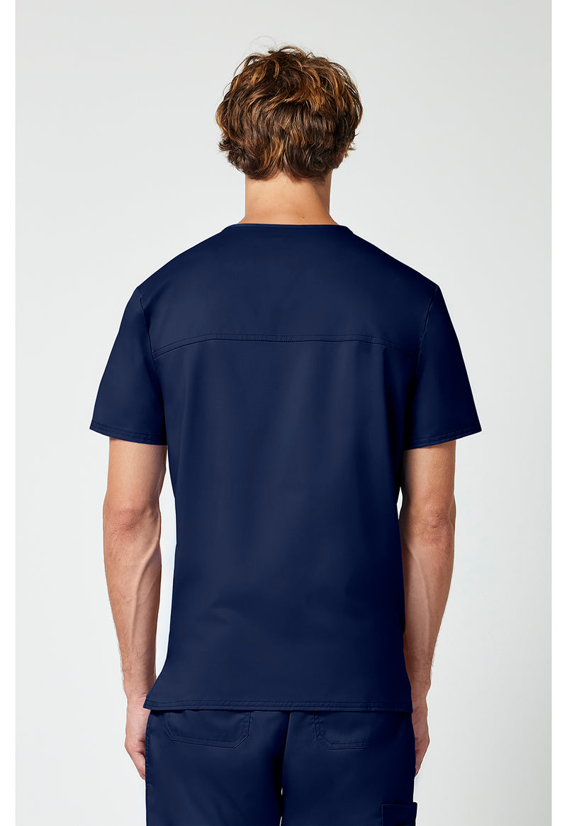 Navy - Cherokee WW Revolution Men's Scrub Top - Back View