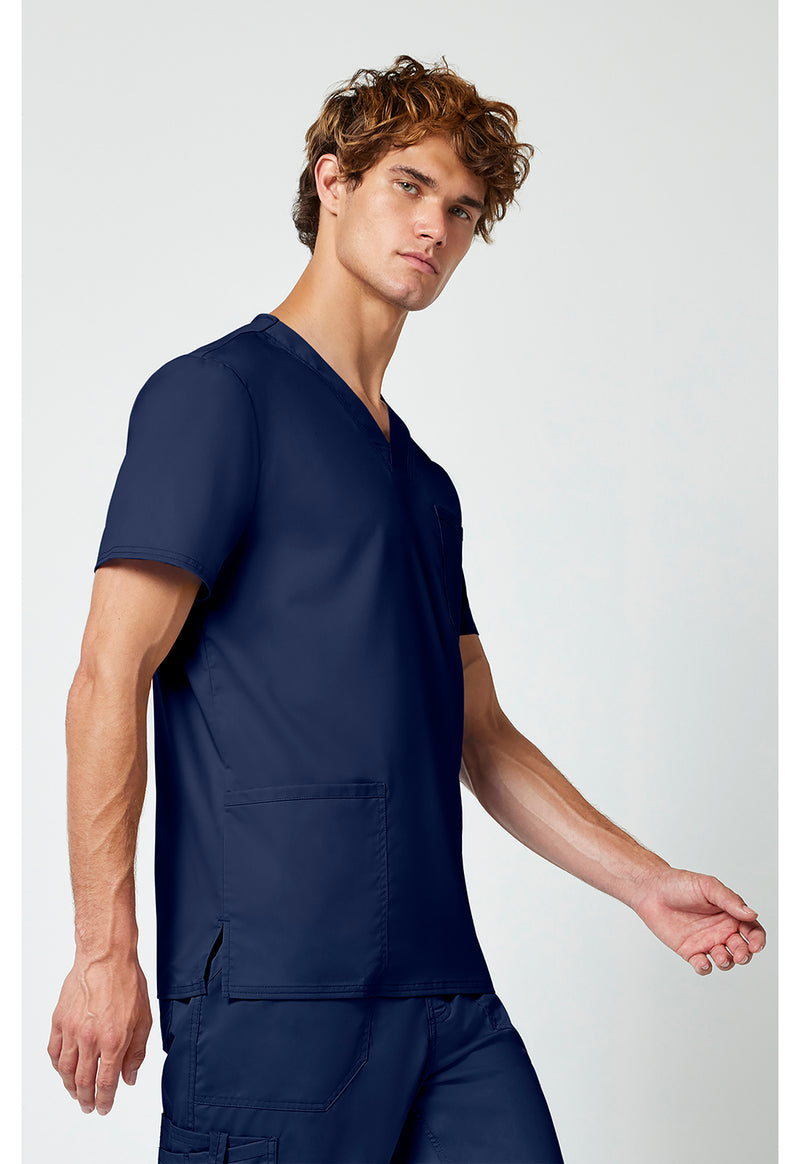 Navy - Cherokee Cherokee WW Revolution Men's Scrub Top - Right Side View