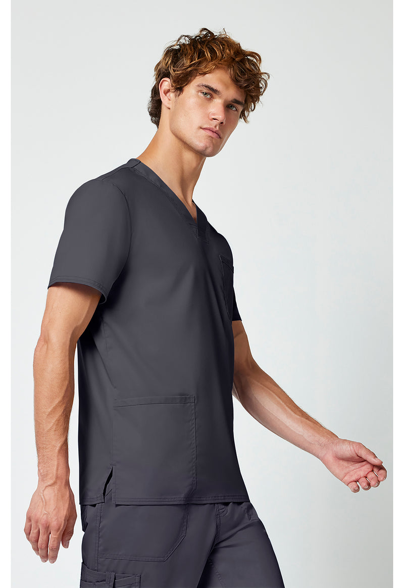 Pewter - Cherokee Cherokee WW Revolution Men's Scrub Top - Right Side View