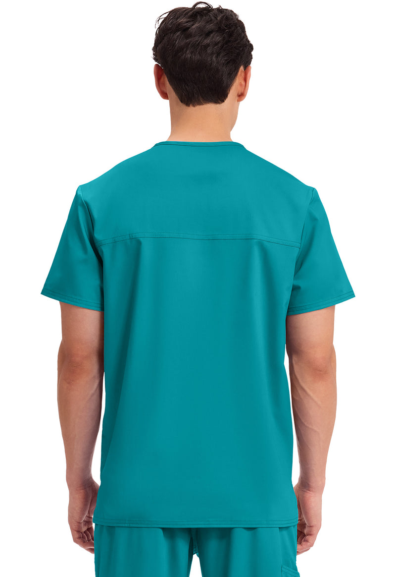 Teal Blue - Cherokee WW Revolution Men's Scrub Top - Back View