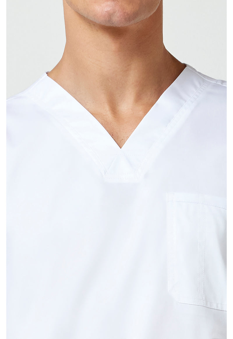 White - Cherokee Cherokee WW Revolution Men's Scrub Top - Detail 2 View