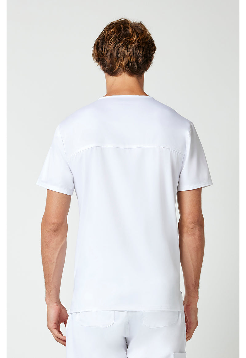White - Cherokee WW Revolution Men's Scrub Top - Back View