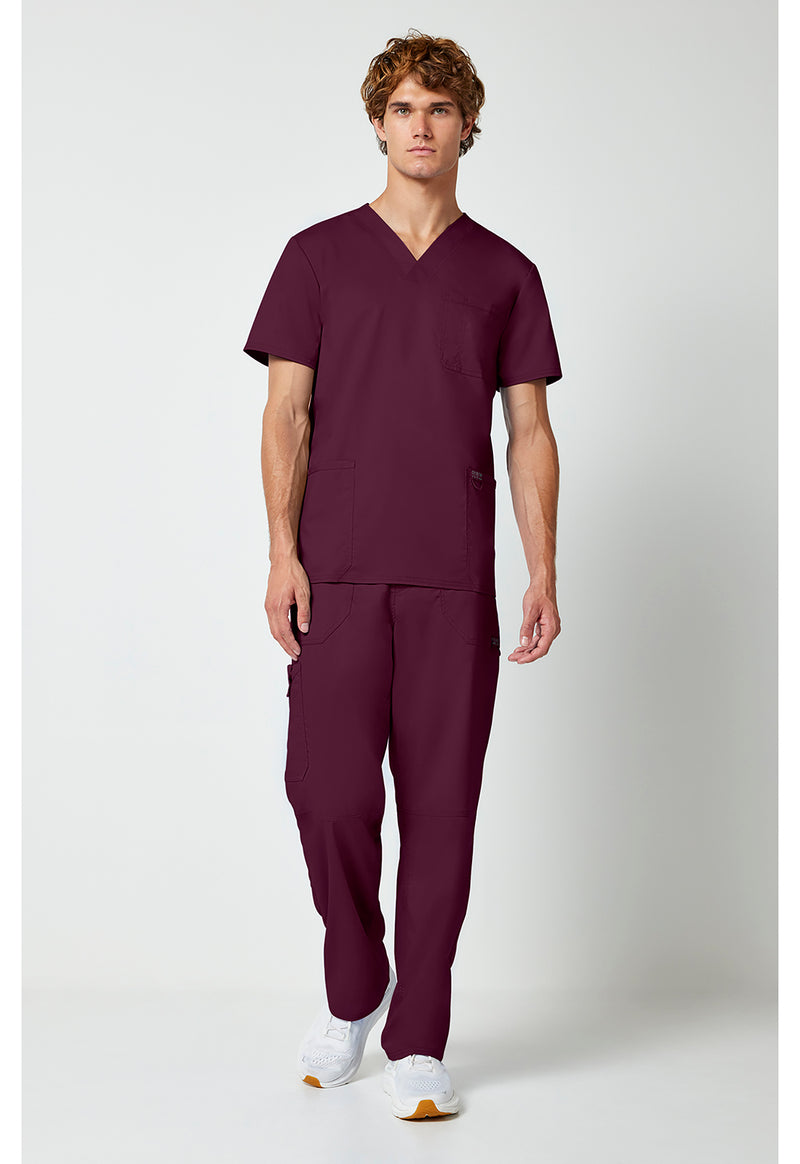 Wine - Cherokee Cherokee WW Revolution Men's Scrub Top - Detail 1 View
