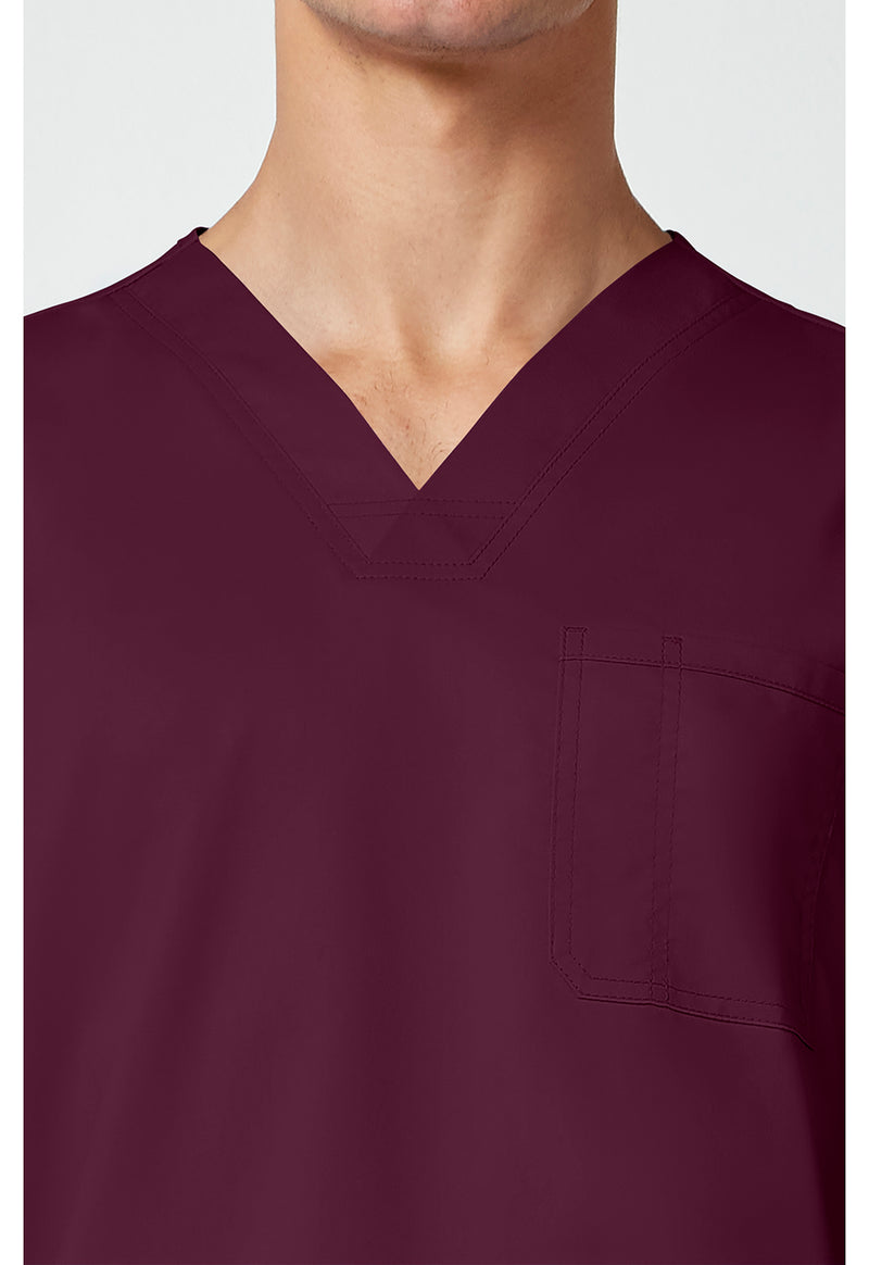 Wine - Cherokee Cherokee WW Revolution Men's Scrub Top - Detail 2 View