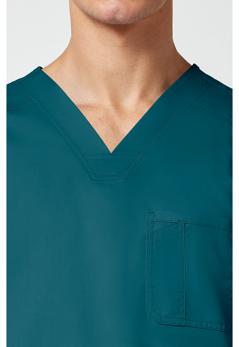 Caribbean Blue - Cherokee Cherokee WW Revolution Men's Scrub Top - Detail 2 View