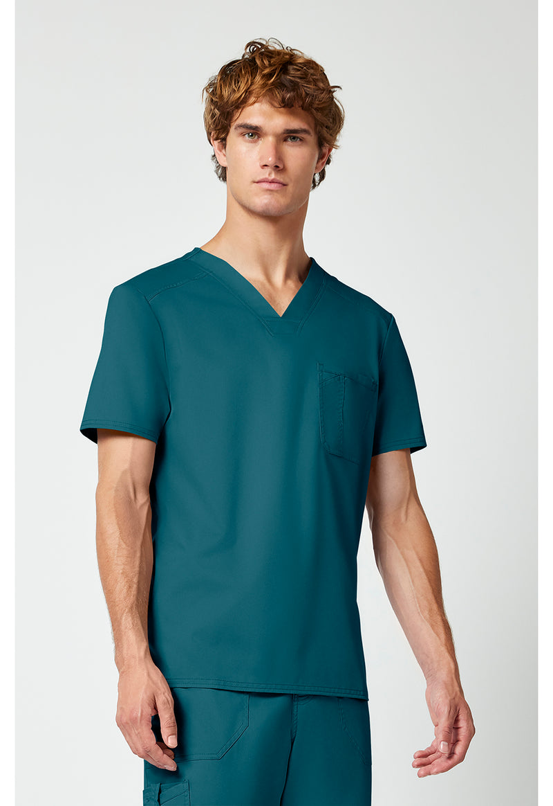 Caribbean Blue - Cherokee Cherokee WW Revolution Men's Scrub Top - Right Side View