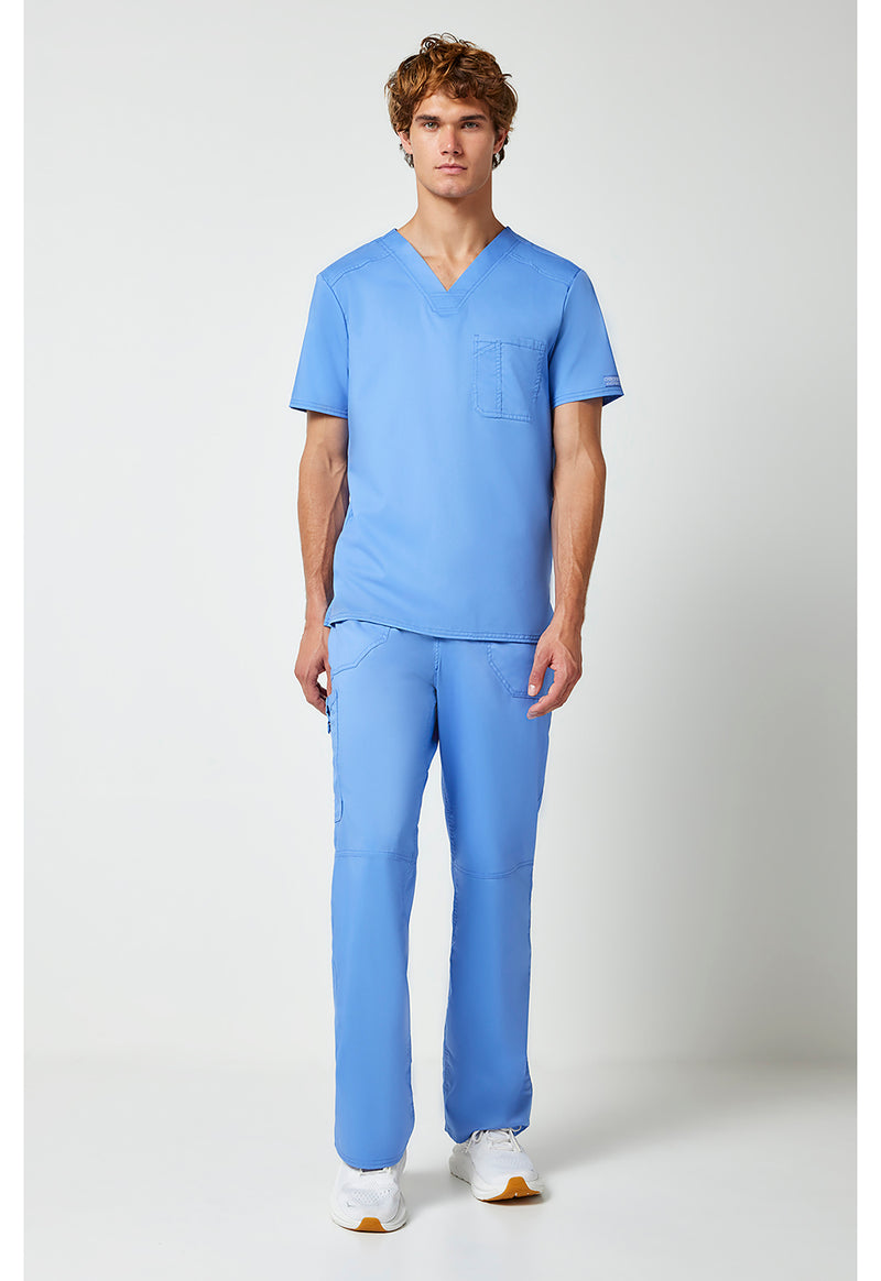 Ciel Blue - Cherokee Cherokee WW Revolution Men's Scrub Top - Detail 1 View