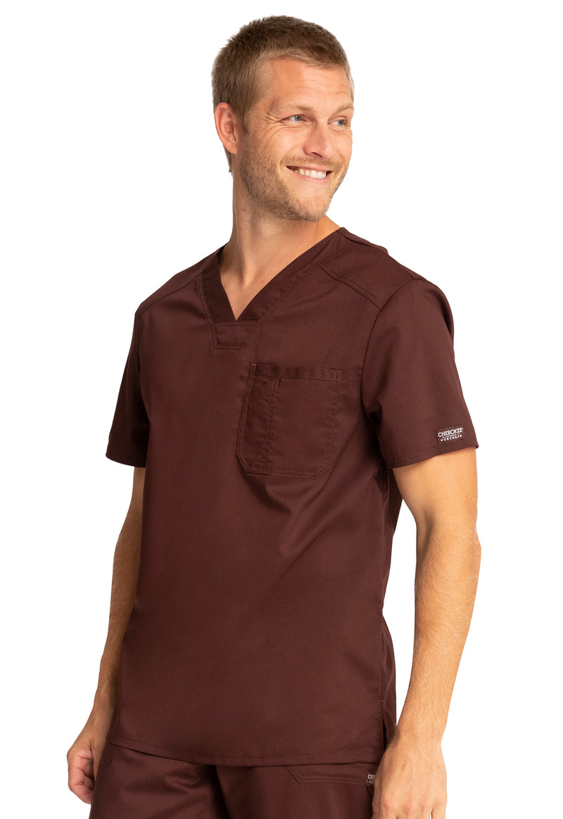 Espresso - Cherokee Cherokee WW Revolution Men's Scrub Top - Left Side View