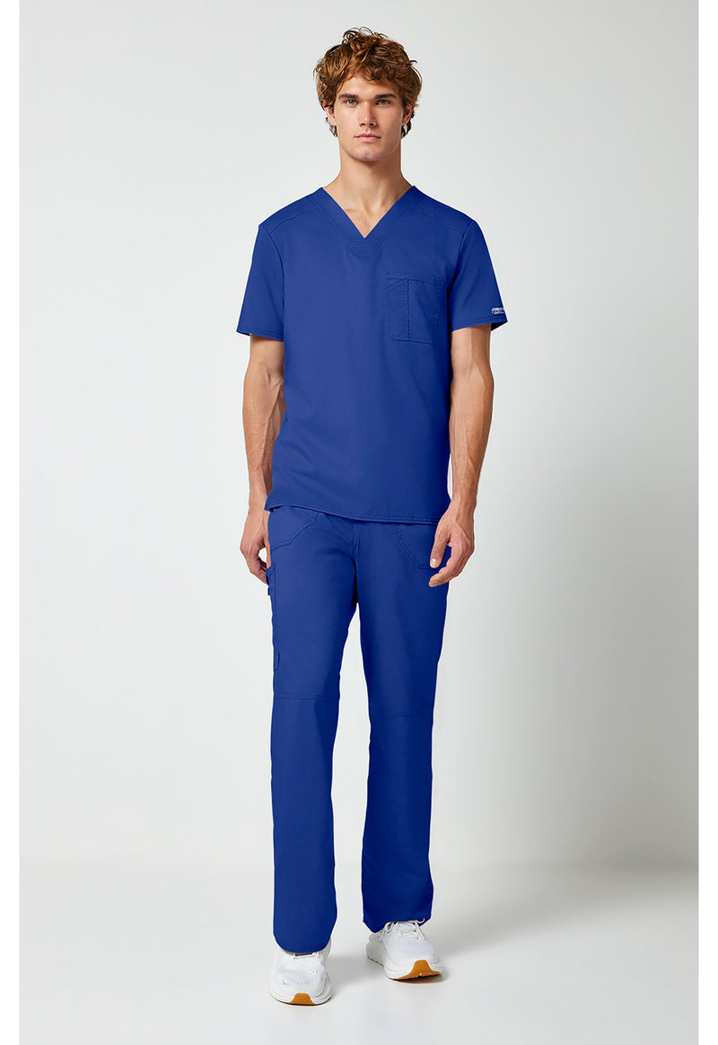Galaxy Blue - Cherokee Cherokee WW Revolution Men's Scrub Top - Detail 1 View