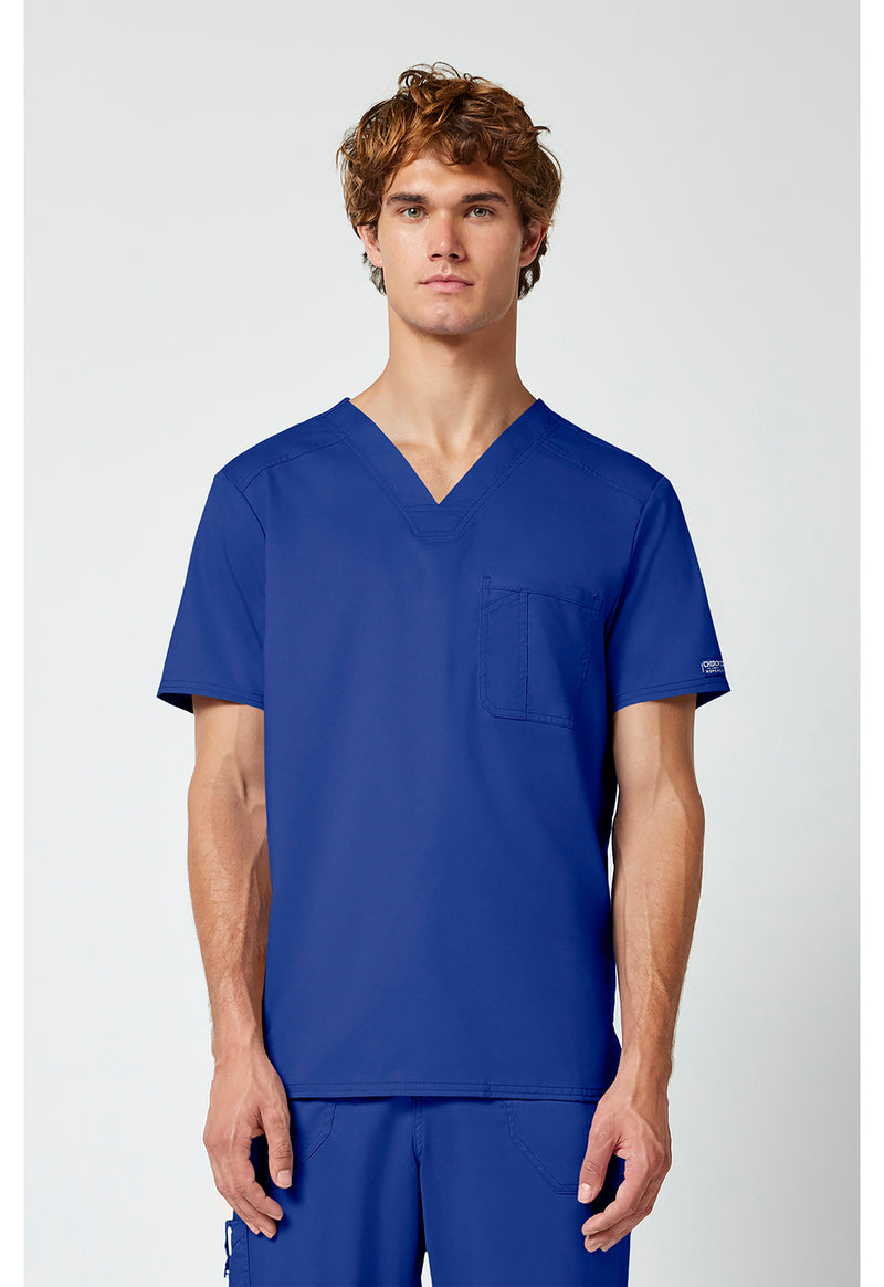 Galaxy Blue - Cherokee WW Revolution Men's Scrub Top - Front View