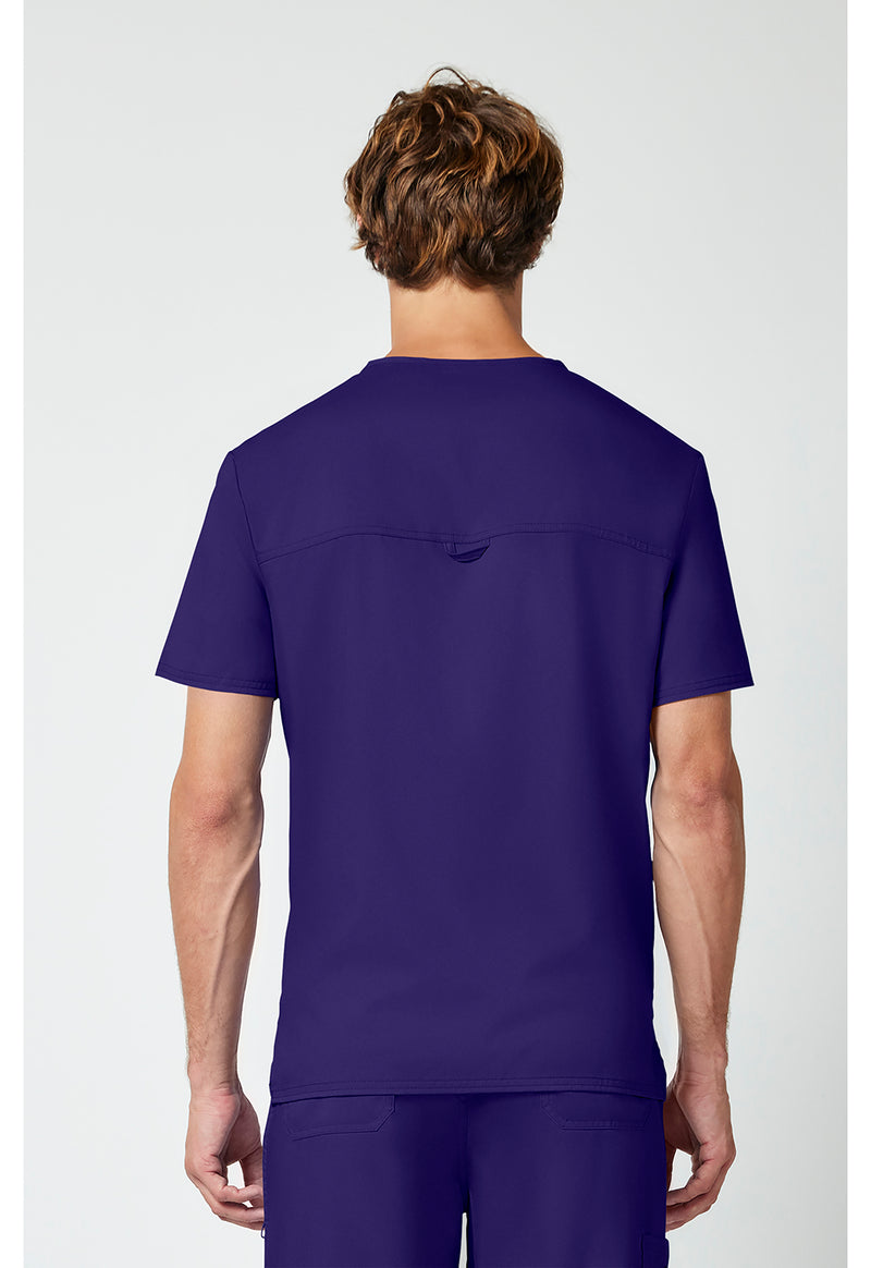 Grape - Cherokee WW Revolution Men's Scrub Top - Back View