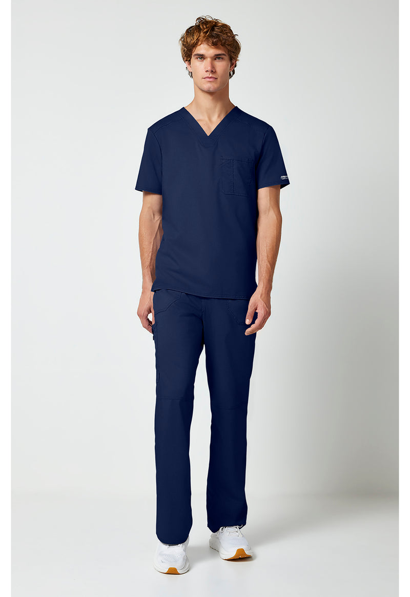 Navy - Cherokee Cherokee WW Revolution Men's Scrub Top - Detail 1 View
