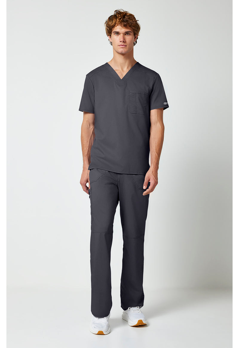 Pewter - Cherokee Cherokee WW Revolution Men's Scrub Top - Detail 1 View