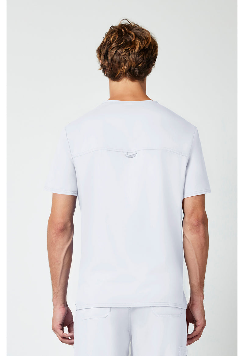 White - Cherokee WW Revolution Men's Scrub Top - Back View
