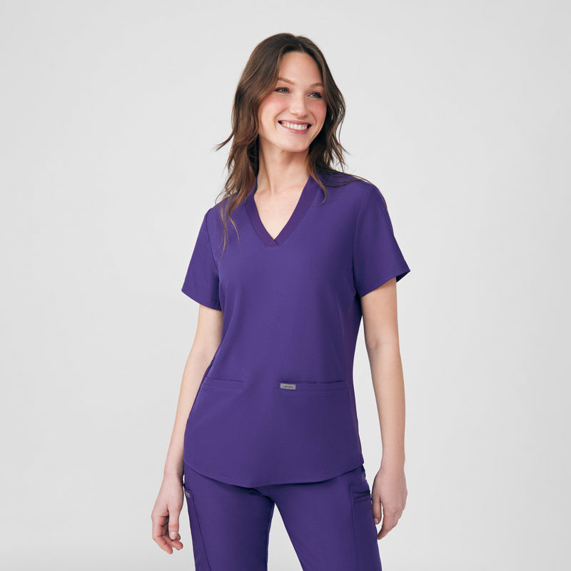Grape - Landau Scrub Tops - Detail View