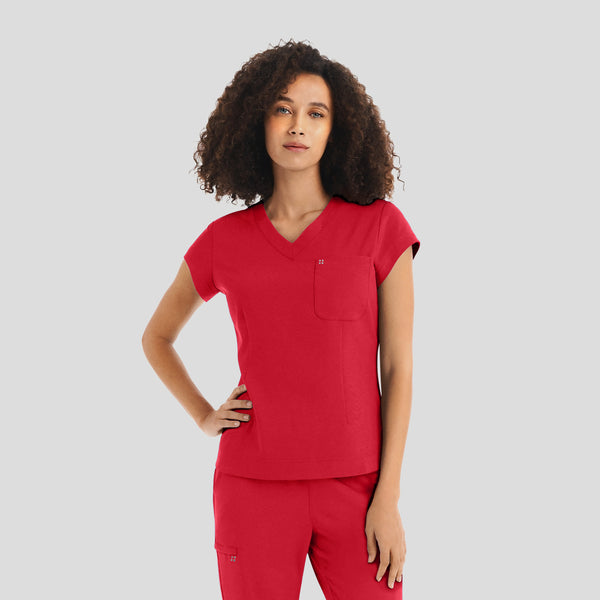 Women's 1 Pocket V-Neck Scrub Top