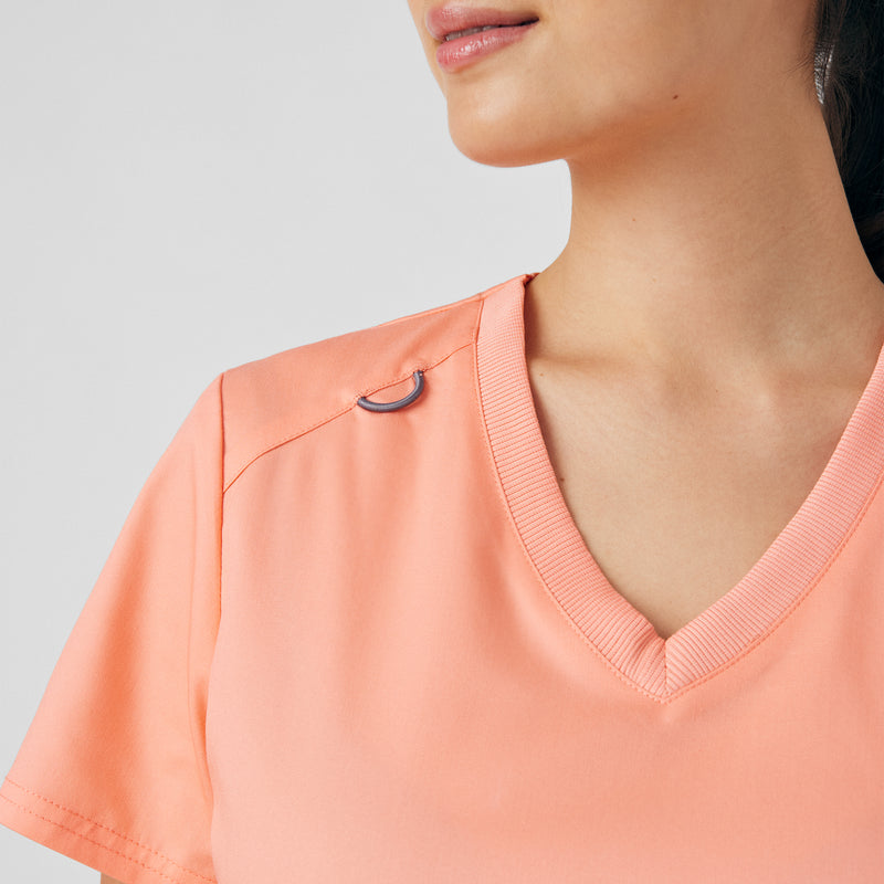 Desert Flower - Landau ProFlex Women's 3 Pocket V-Neck Rib-Knit Scrub Top for Nursing