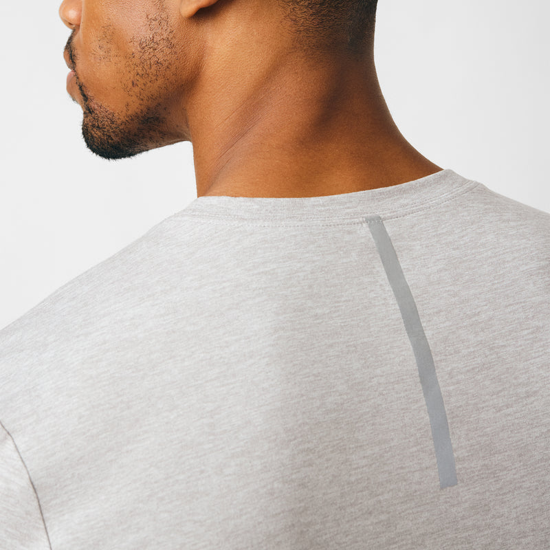 Heather Light Gray - Landau Forward Men's Long Sleeve Crew Neck Underscrub Tee for Nursing