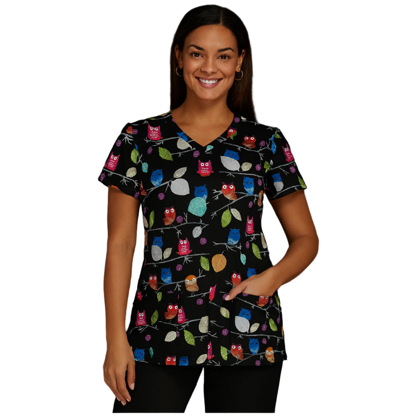 100% Cotton Printed V-Neck Top SALE