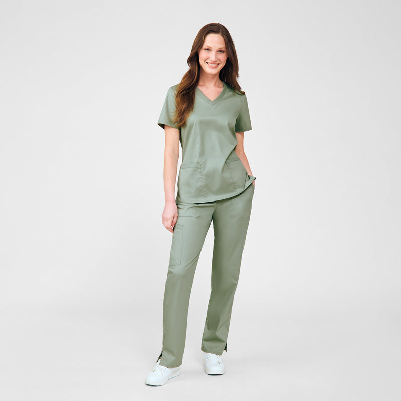 Seagrass - Landau ProFlex Women's 5 Pocket Cargo Scrub Pant for Nursing