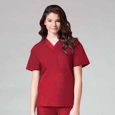 red - Unisex V-Neck Top