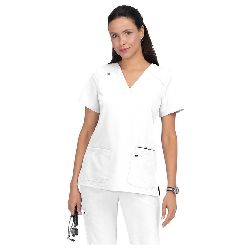 White - White Cross Unisex Lab Coats - Front View