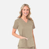 khaki - Mock Wrap Top