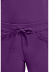Eggplant - Women's Straight Leg Drawstring Scrub Pants – Petite (View 2)