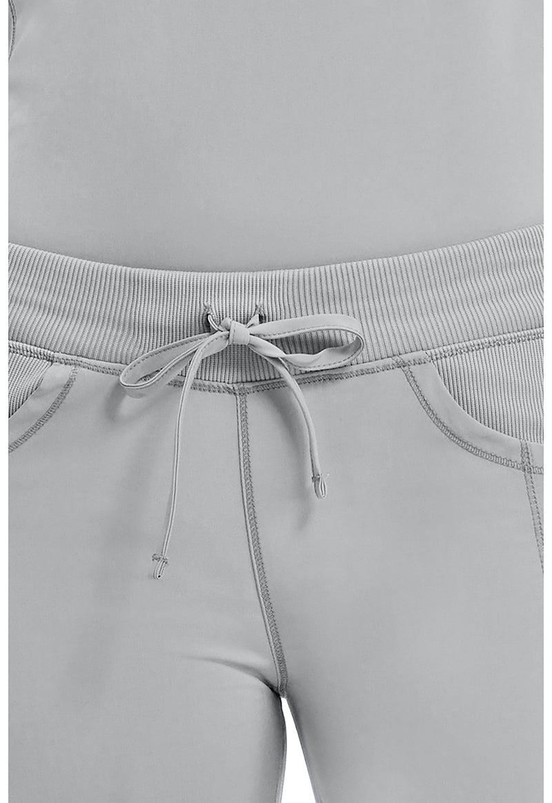 Grey - Women's Straight Leg Drawstring Scrub Pants – Petite (View 2)