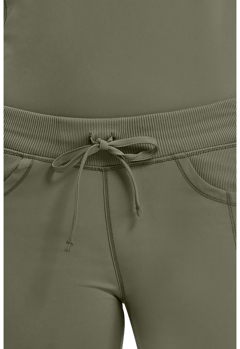 Olive - Women's Straight Leg Drawstring Scrub Pants – Petite (View 2)