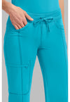 Scuba Blue - Women's Straight Leg Drawstring Scrub Pants – Petite (View 3)