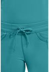Teal Blue - Women's Straight Leg Drawstring Scrub Pants – Petite (View 2)