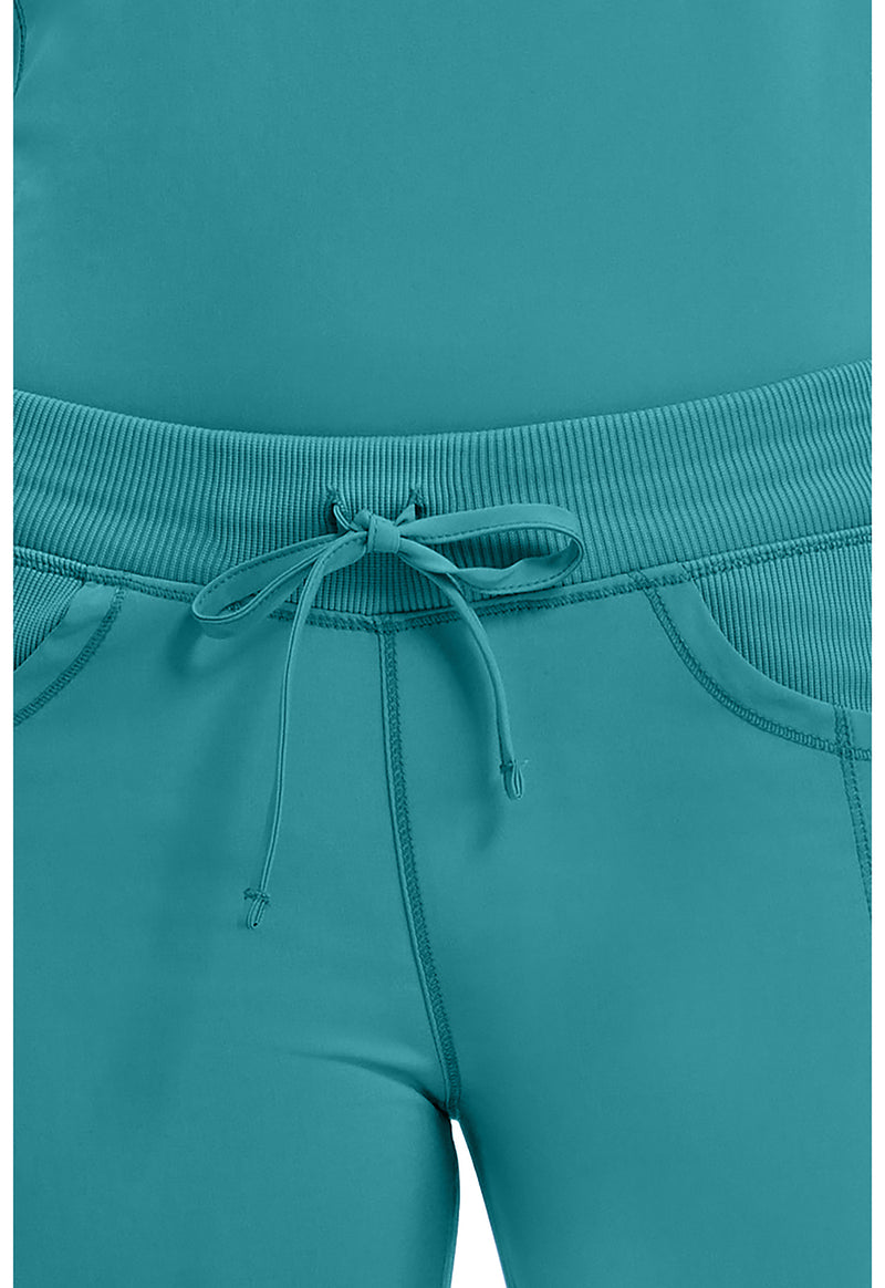 Teal Blue - Women's Straight Leg Drawstring Scrub Pants – Petite (View 2)