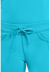 Turquoise - Women's Straight Leg Drawstring Scrub Pants – Petite (View 2)